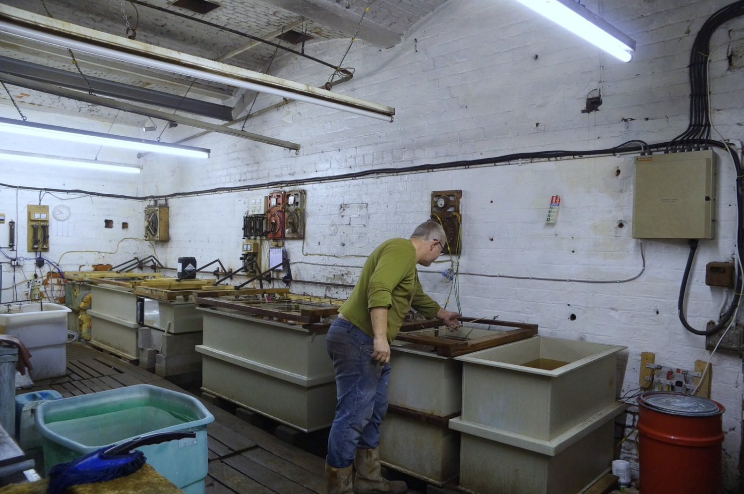 At the plating tanks in the PML Plating workshop